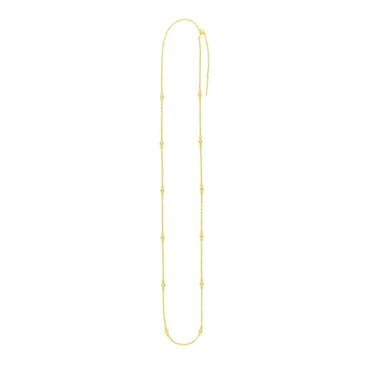 Endless Adjustable Diamond Pendant Chain in 14k Yellow Gold (3.0mm) | Richard Cannon