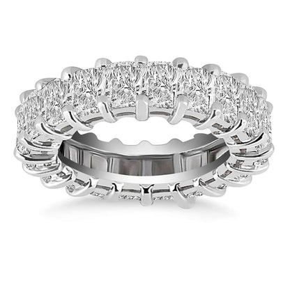 Exquisite 14k White Gold Emerald Cut Diamond Eternity Ring | Richard Cannon Jewelry