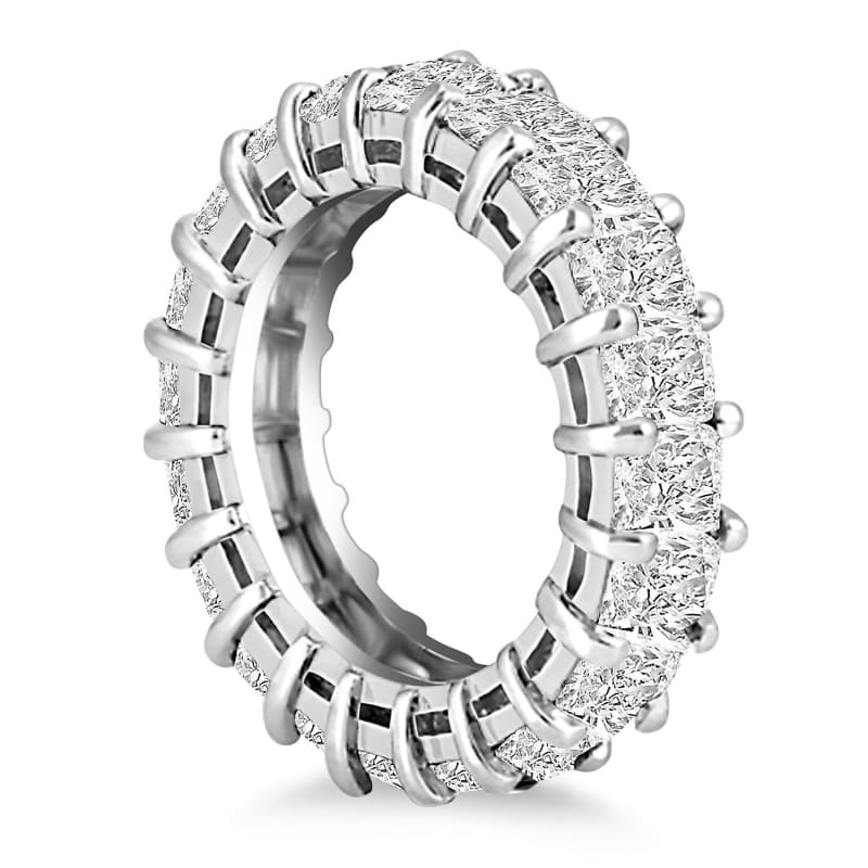 Exquisite 14k White Gold Emerald Cut Diamond Eternity Ring | Richard Cannon Jewelry