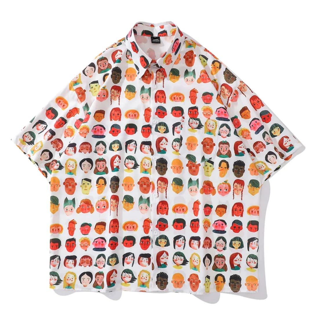 Faces of Summer Oversized Hawaiian Shirt | The Urban Clothing Shop™