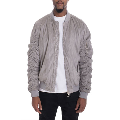 Faux Suede Tagged Bomber | The Urban Clothing Shop™