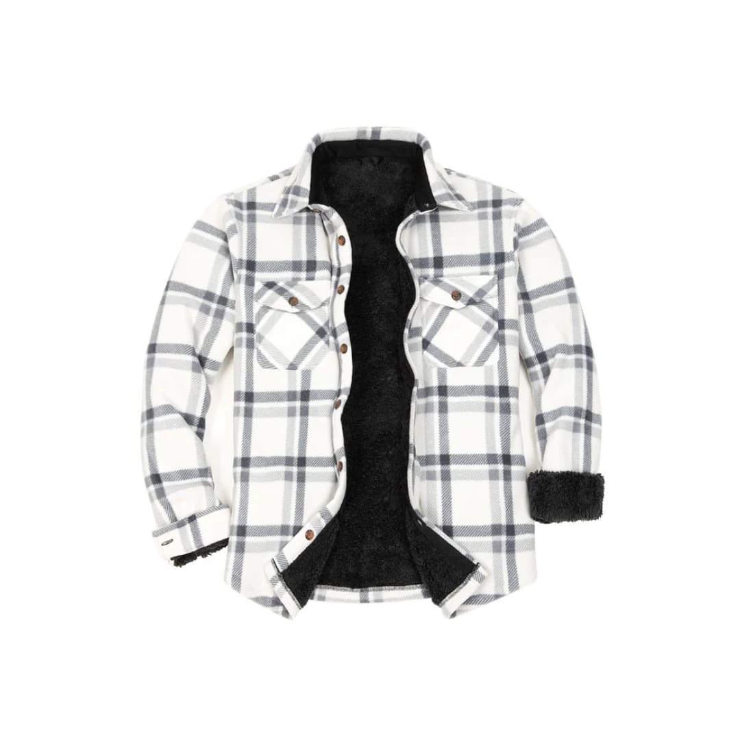 FlannelGo Men’s Warm Sherpa Lined Plaid Shirt Jacket (Sherpa Lined Throughout) | FlannelGo