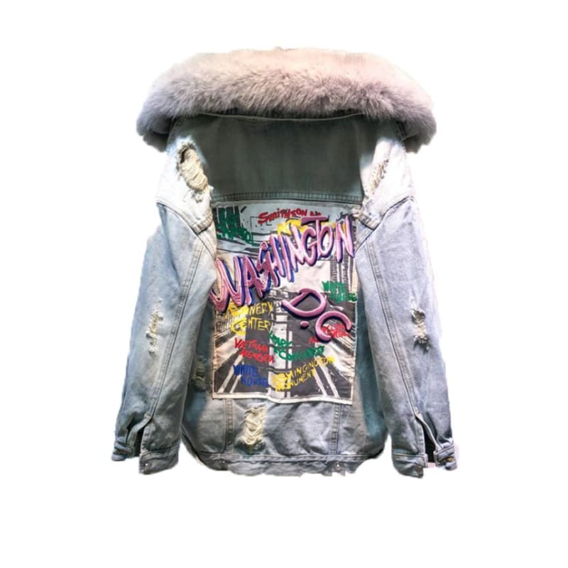 FOXY LADY Light Blue Denim Jacket | The Urban Clothing Shop™