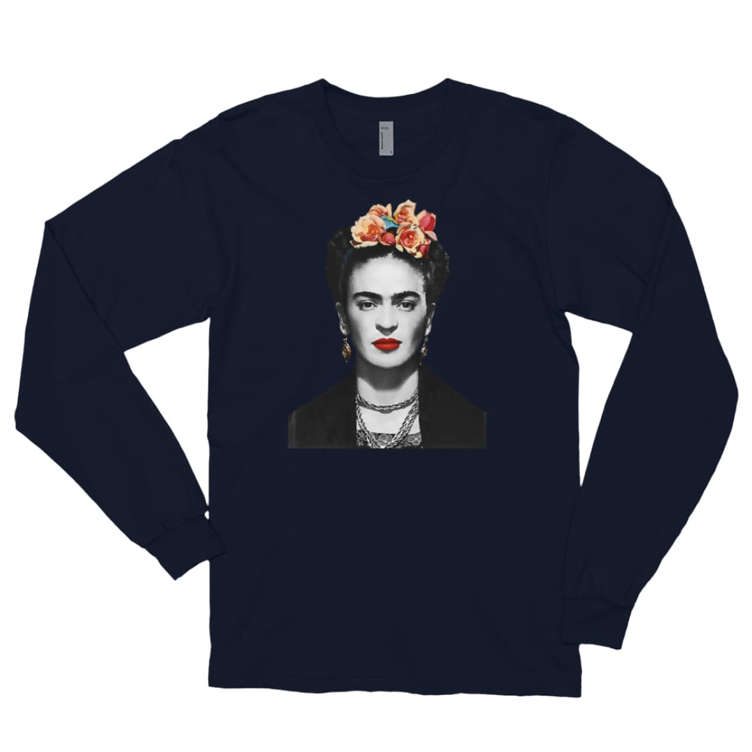 Frida Kahlo With Flowers Poster Artwork Long Sleeve Shirt | Art-O-Rama Shop