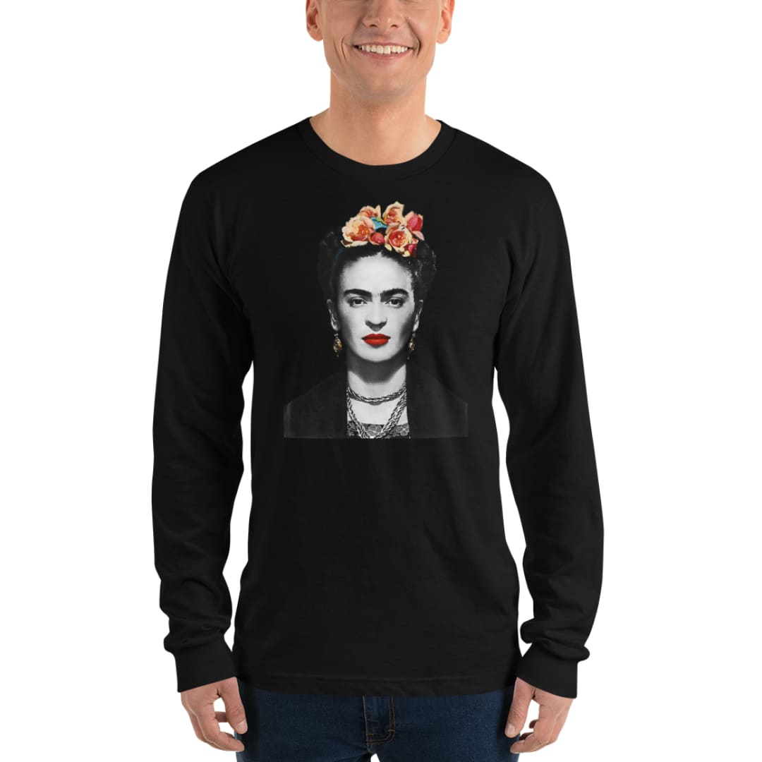 Frida Kahlo With Flowers Poster Artwork Long Sleeve Shirt | Art-O-Rama Shop