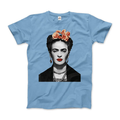 Frida Kahlo With Flowers Poster Artwork T-Shirt | Art-O-Rama Shop