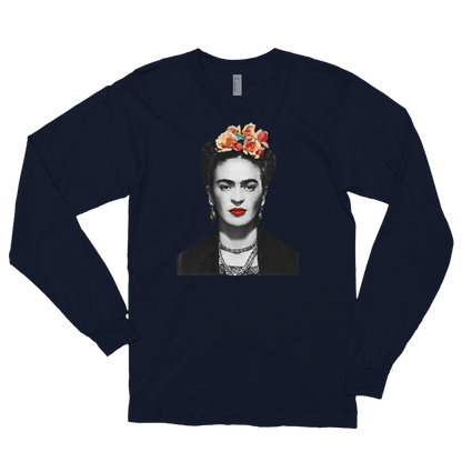 Frida Kahlo With Flowers Poster Artwork Long Sleeve Shirt-4