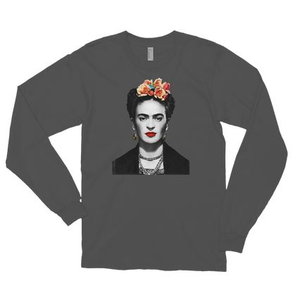 Frida Kahlo With Flowers Poster Artwork Long Sleeve Shirt-5