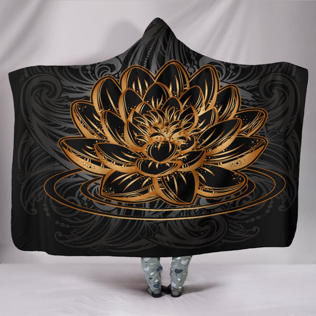 Golden Lotus Hooded Blanket | The Urban Clothing Shop™