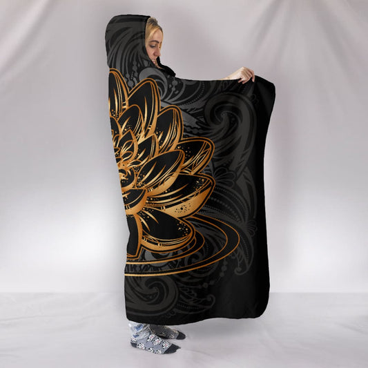 Golden Lotus Hooded Blanket | The Urban Clothing Shop™