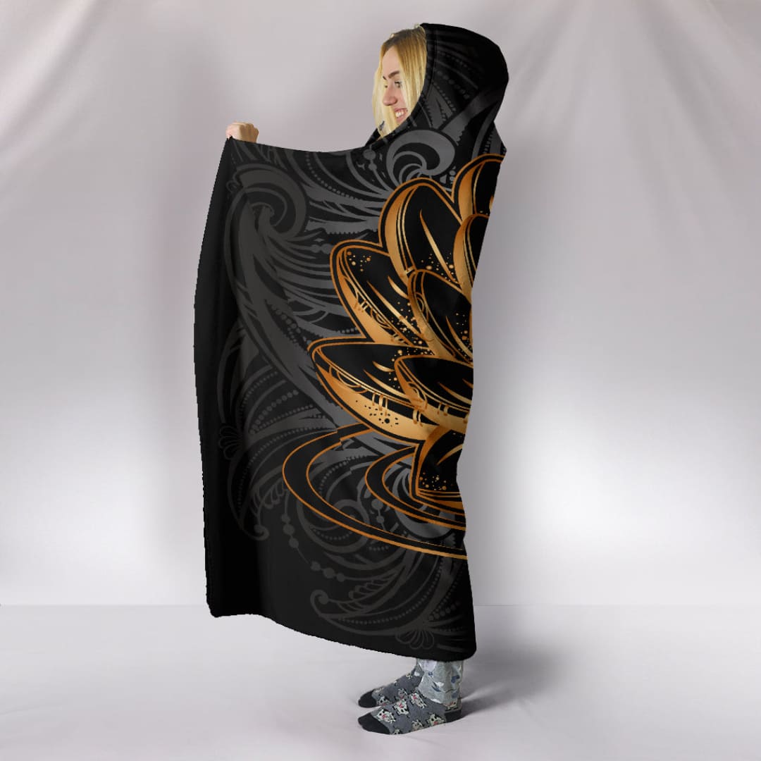 Golden Lotus Hooded Blanket | The Urban Clothing Shop™