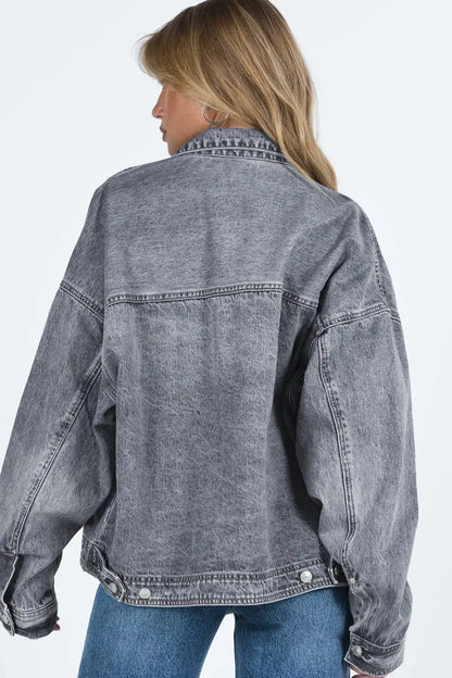 Loose Denim Jacket - Chest Pockets Drop Shoulder-1