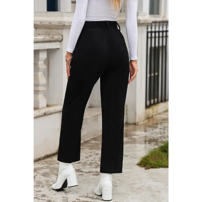 Corduroy High Waist Straight Leg Pants | The Urban Clothing Shop™