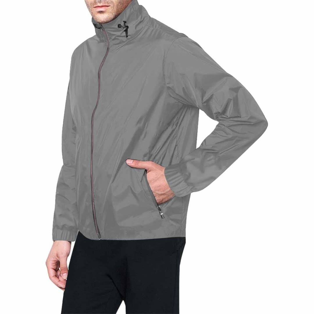 Gray Hooded Windbreaker Jacket - Men / Women | IAA | inQue.Style