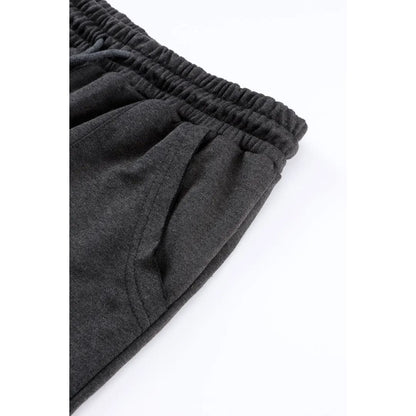 Gray Mineral Washed Drawstring Retro Wide Leg Pants | Fashionfitz
