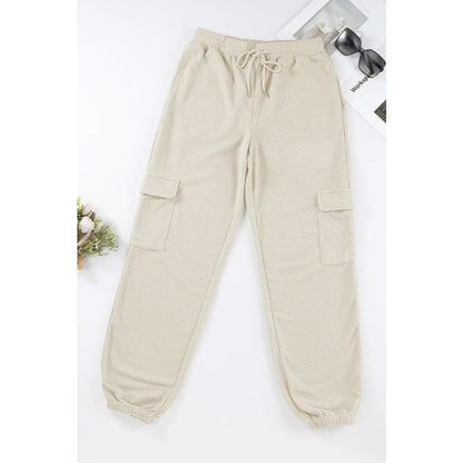 Gray Waffle Texture Cargo Pocket Jogger Pants | Fashionfitz