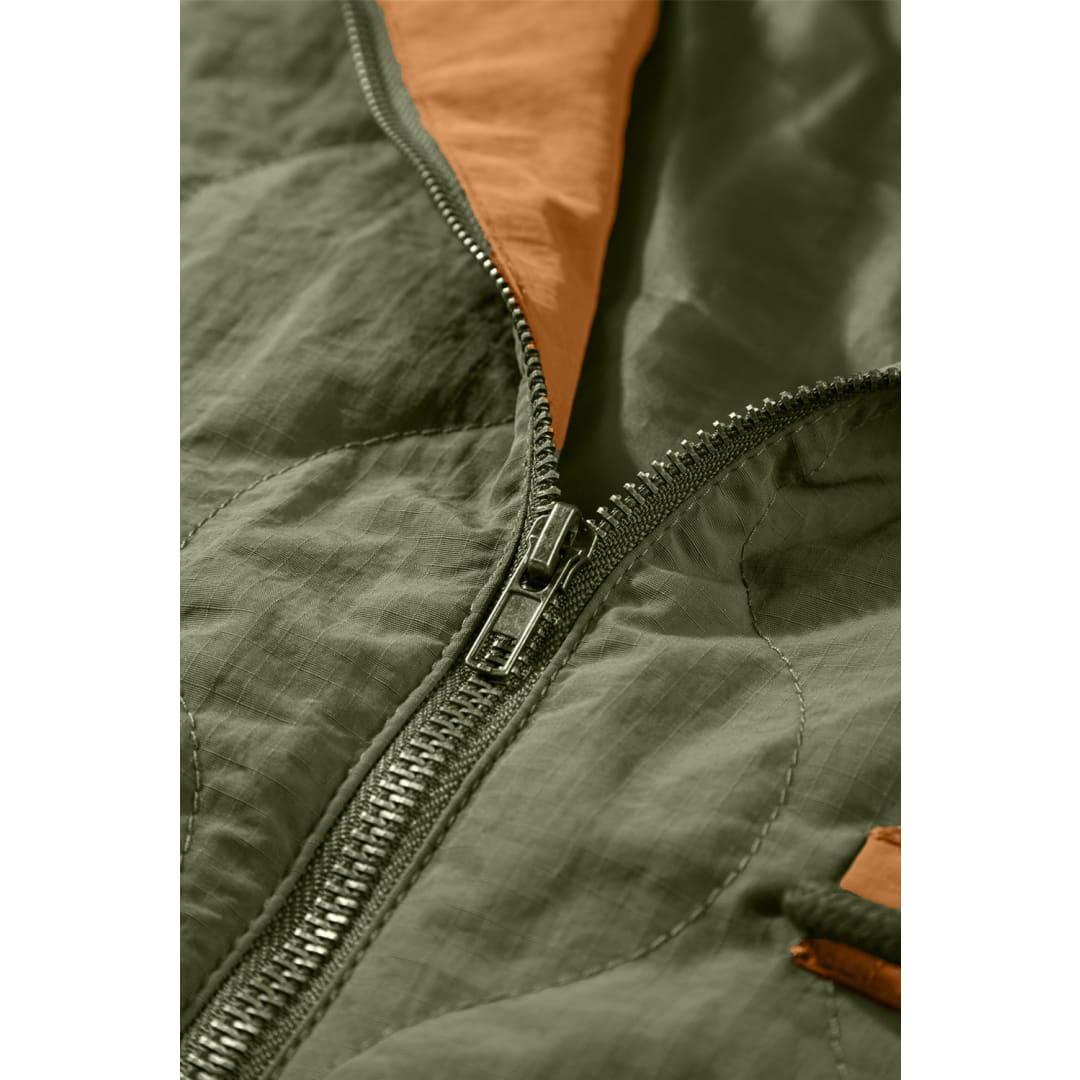 Green Stitching Quilted Drawstring Jacket | DropshipClothes