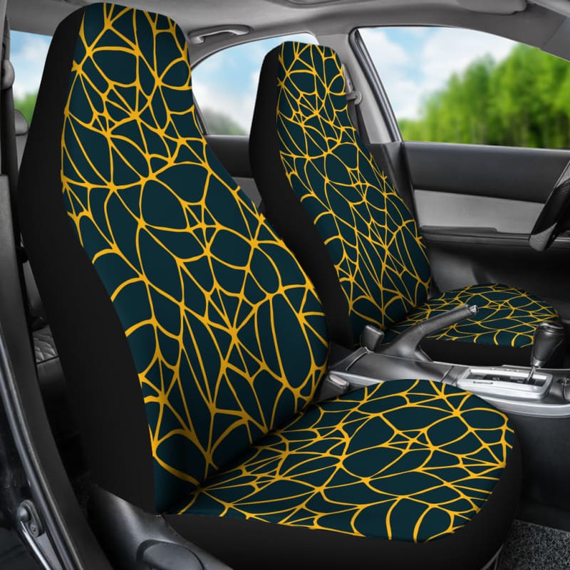 Green & Yellow Spider Web Seat Covers | The Urban Clothing Shop™