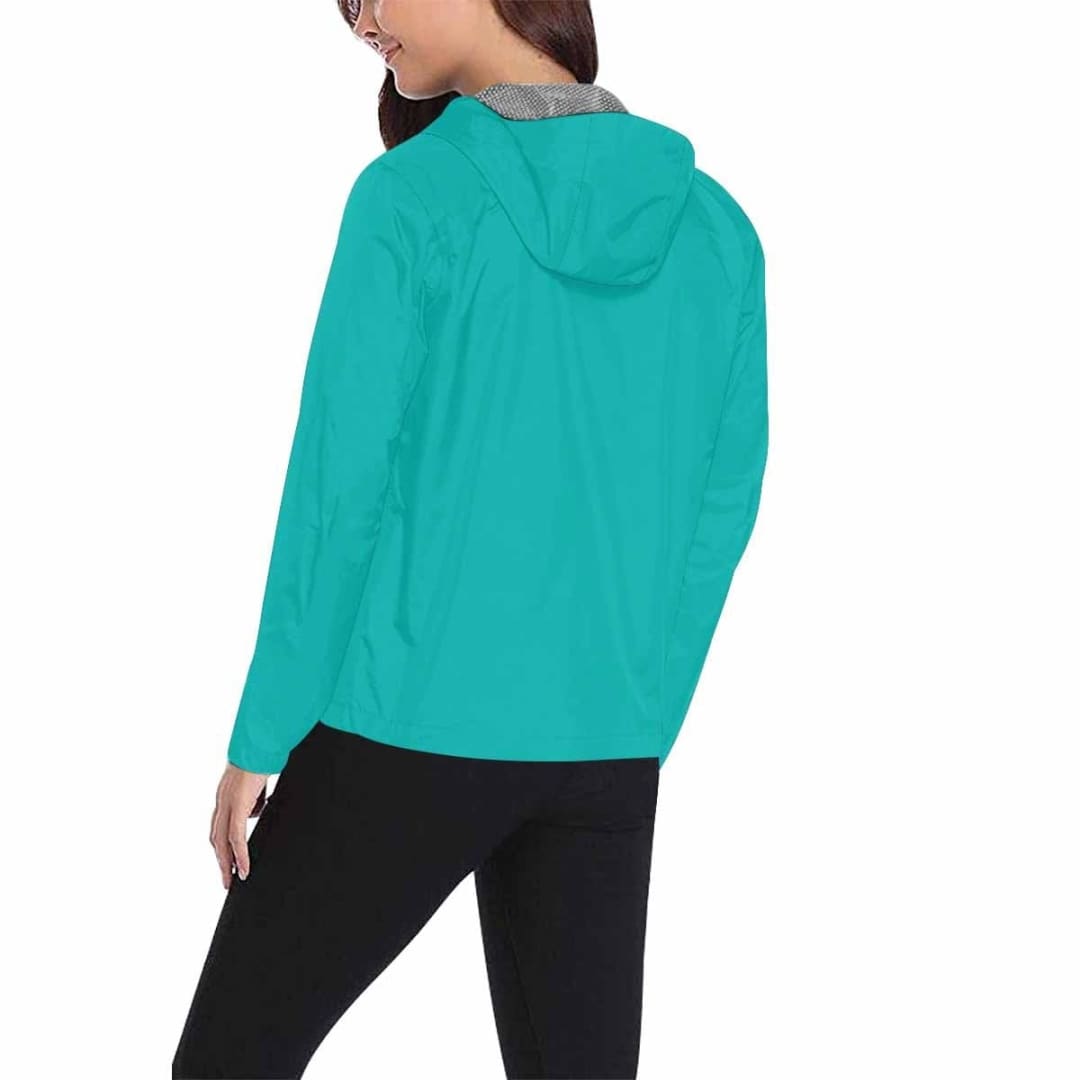 Greenish Blue Hooded Windbreaker Jacket - Men / Women | IAA | inQue.Style