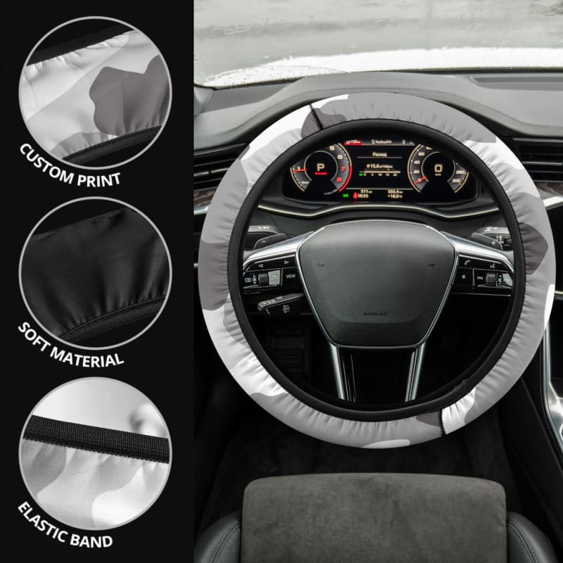 Grey Camouflage Steering Wheel Cover | The Urban Clothing Shop™