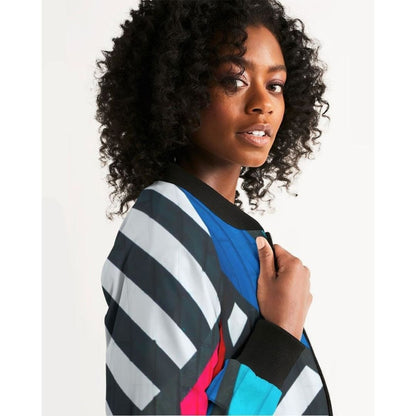 Gridline Colorful Style Women’s Jacket | IKIN | inQue.Style
