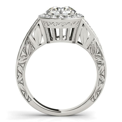 Halo Set Diamond Engagement Ring in 14k White Gold (1 5/8 cttw) | Richard Cannon Jewelry