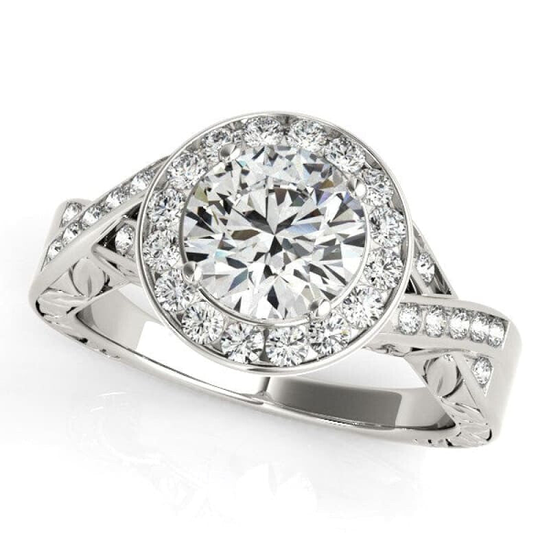 Halo Set Diamond Engagement Ring in 14k White Gold (1 5/8 cttw) | Richard Cannon Jewelry