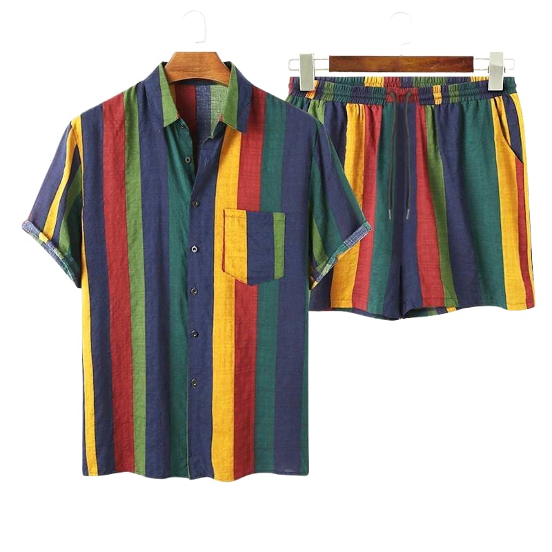 Hawaiian Striped Shorts Set | The Urban Clothing Shop™