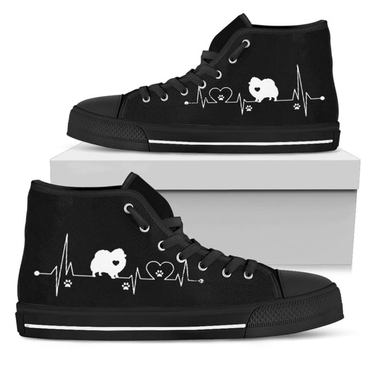 Heartbeat Dog Pomeranian Women’s High Top | The Urban Clothing Shop™