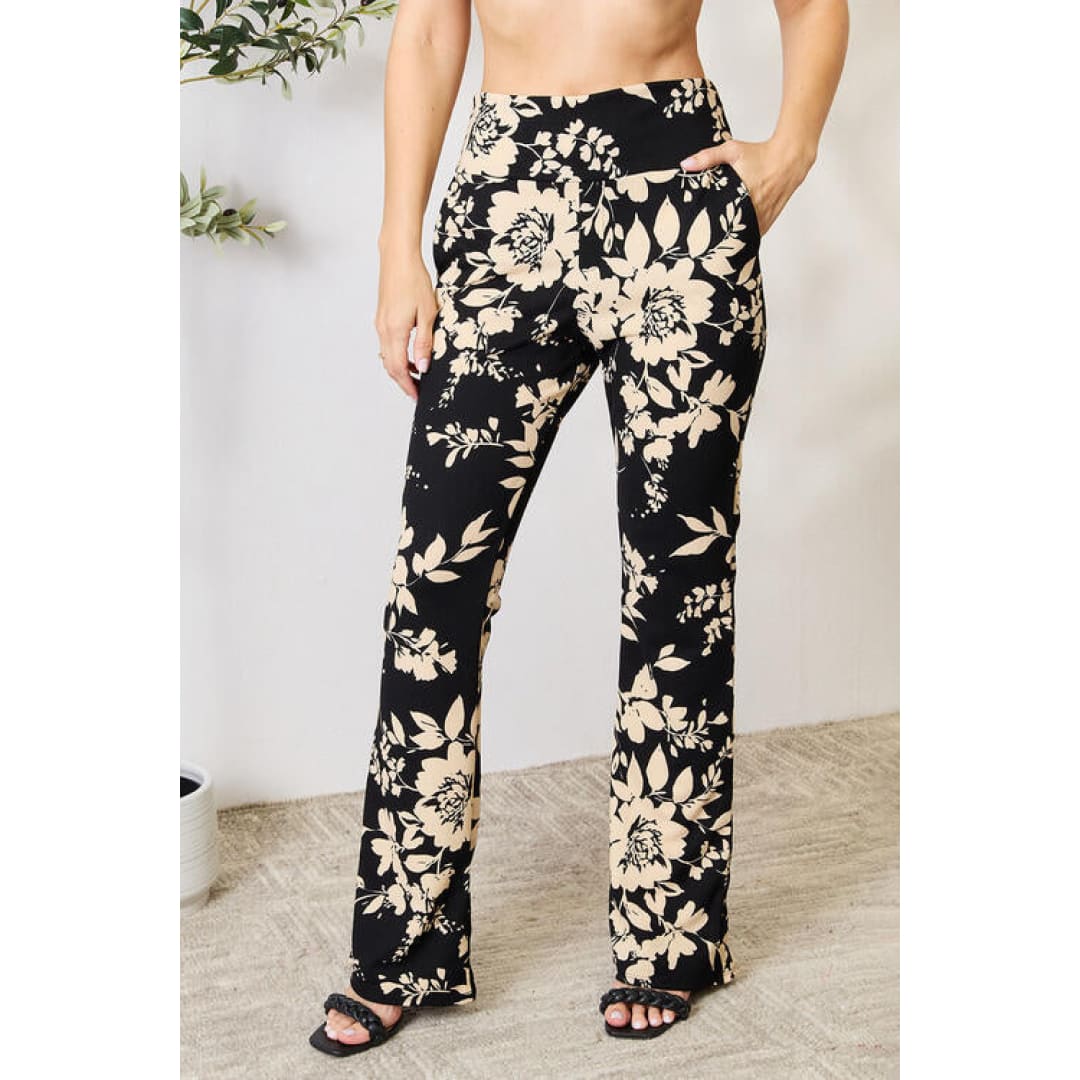 Heimish Full Size High Waist Floral Flare Pants | The Urban Clothing Shop™