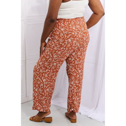 Heimish Right Angle Full Size Geometric Printed Pants in Red Orange | The Urban Clothing