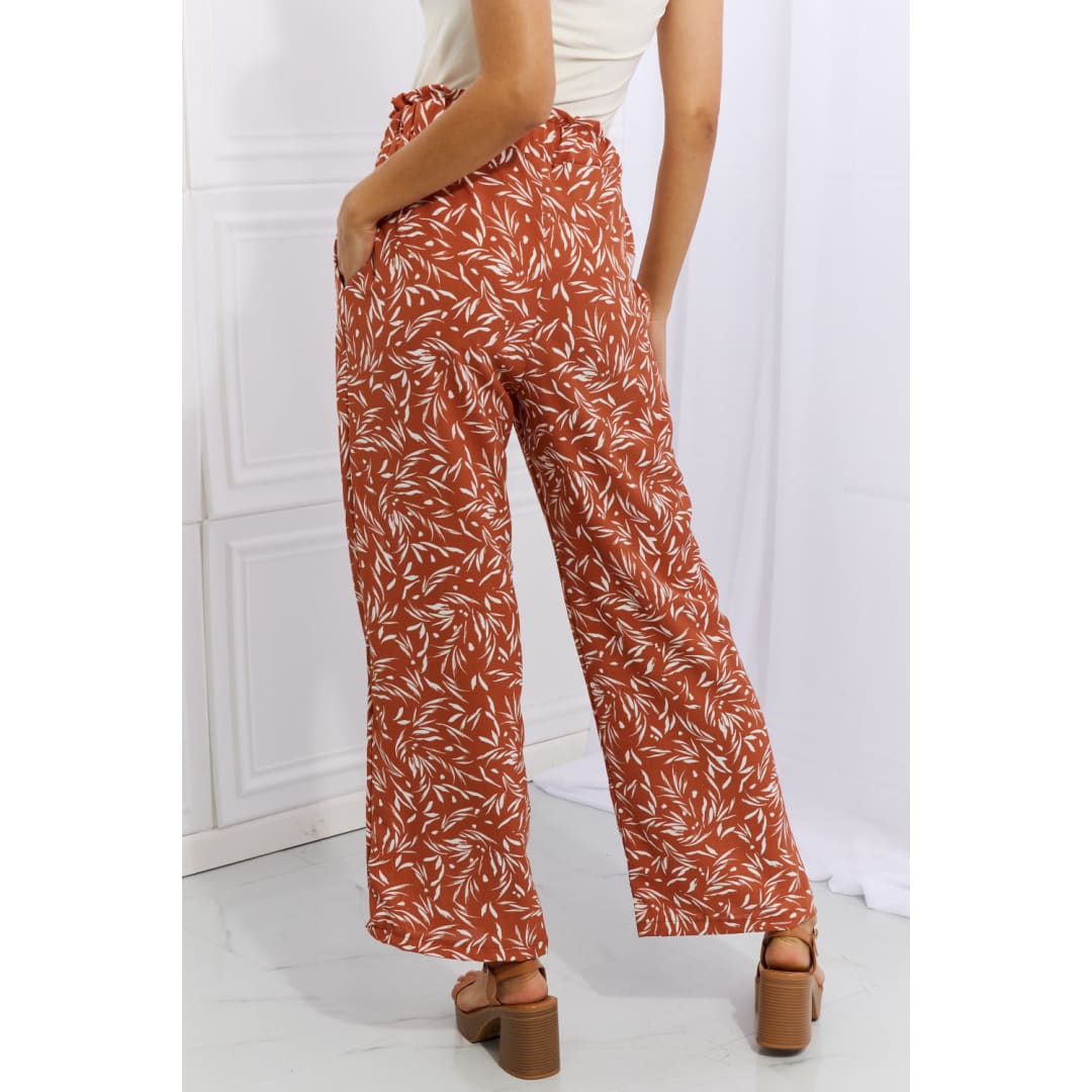 Heimish Right Angle Full Size Geometric Printed Pants in Red Orange | The Urban Clothing