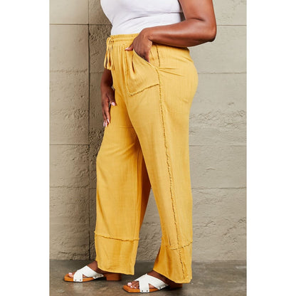 HEYSON Love Me Full Size Mineral Wash Wide Leg Pants | The Urban Clothing Shop™