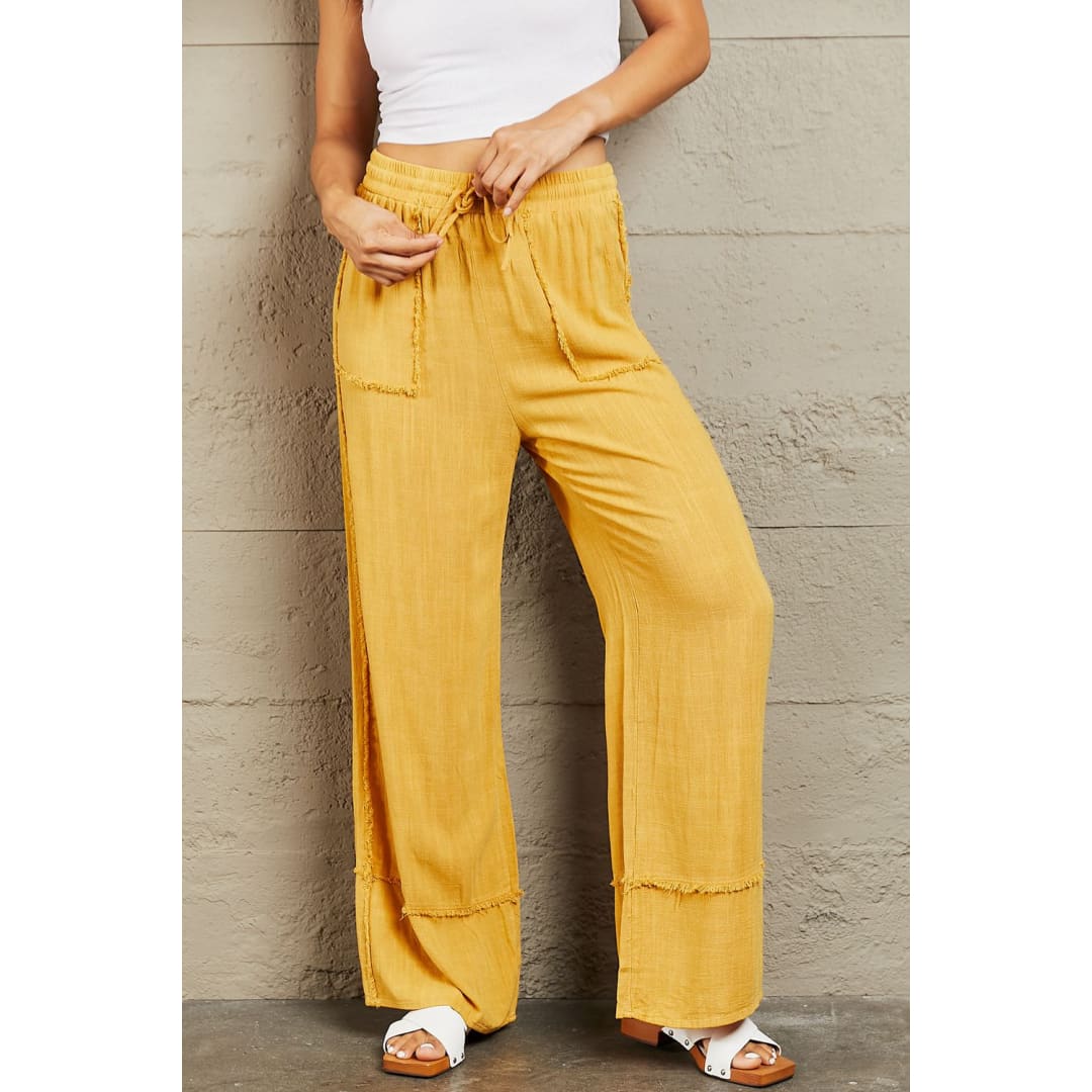 HEYSON Love Me Full Size Mineral Wash Wide Leg Pants | The Urban Clothing Shop™