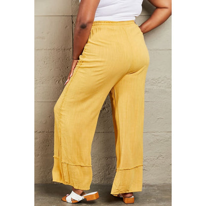 HEYSON Love Me Full Size Mineral Wash Wide Leg Pants | The Urban Clothing Shop™