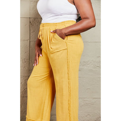 HEYSON Love Me Full Size Mineral Wash Wide Leg Pants | The Urban Clothing Shop™