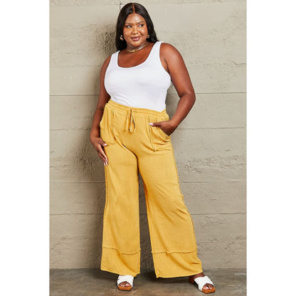 HEYSON Love Me Full Size Mineral Wash Wide Leg Pants | The Urban Clothing Shop™