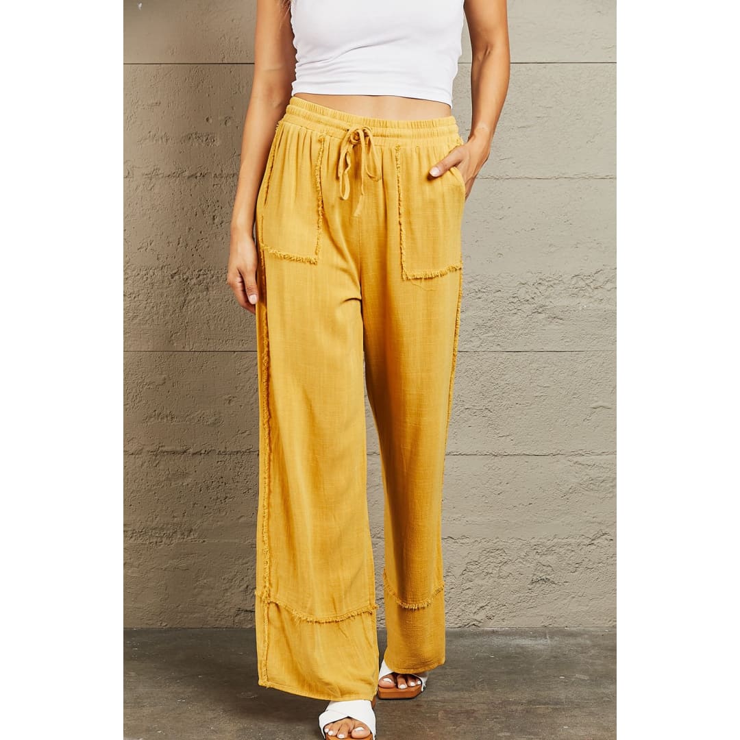 HEYSON Love Me Full Size Mineral Wash Wide Leg Pants | The Urban Clothing Shop™