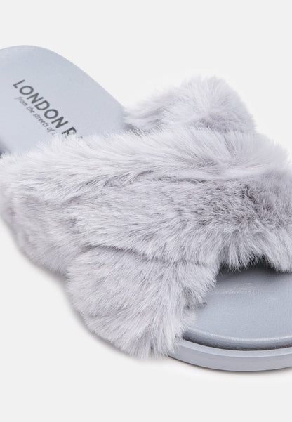 Homey Fur Slip-On Flats-3