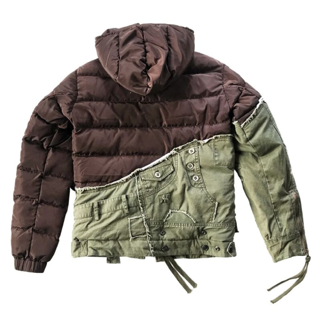 Hooded Patchwork Puffer and Denim Jacket | The Urban Clothing Shop™