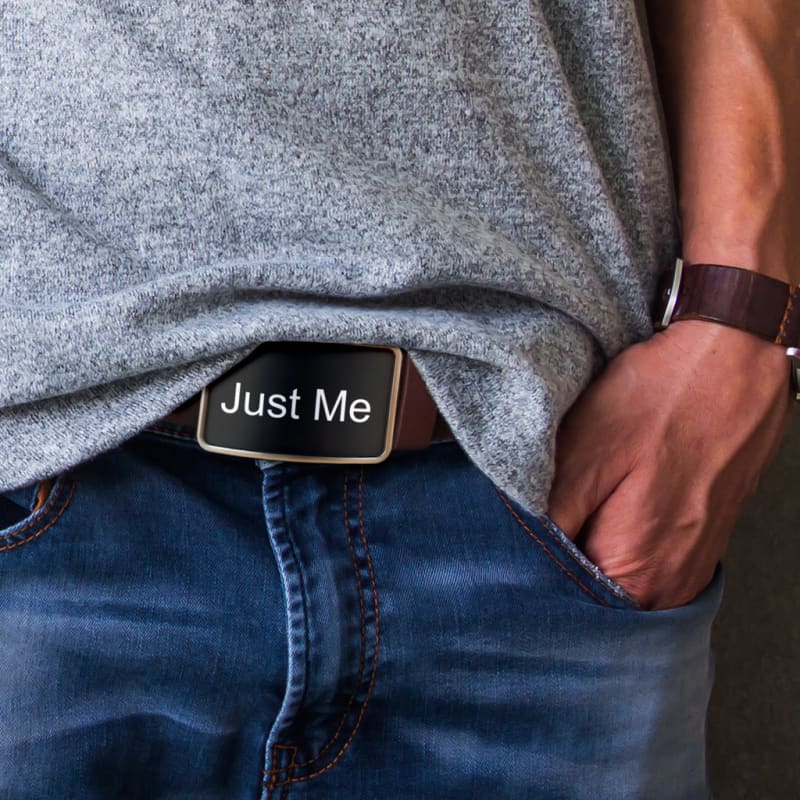 Hoodies ’Just Me’ Belt Buckle ’White’ | The Urban Clothing Shop™