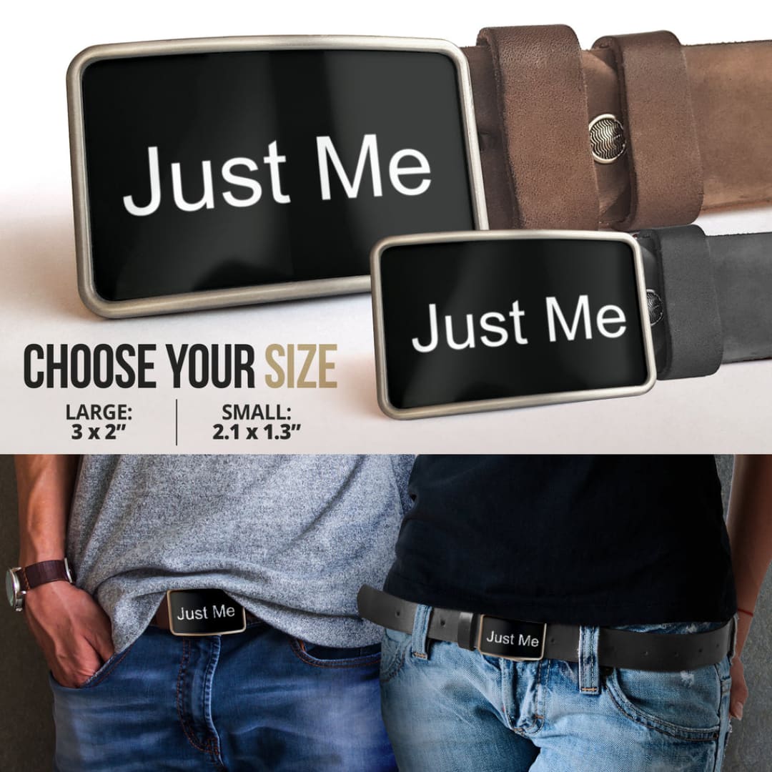 Hoodies ’Just Me’ Belt Buckle ’White’ | The Urban Clothing Shop™