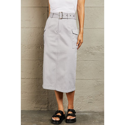 HYFVE Professional Poise Buckled Midi Skirt | The Urban Clothing Shop™