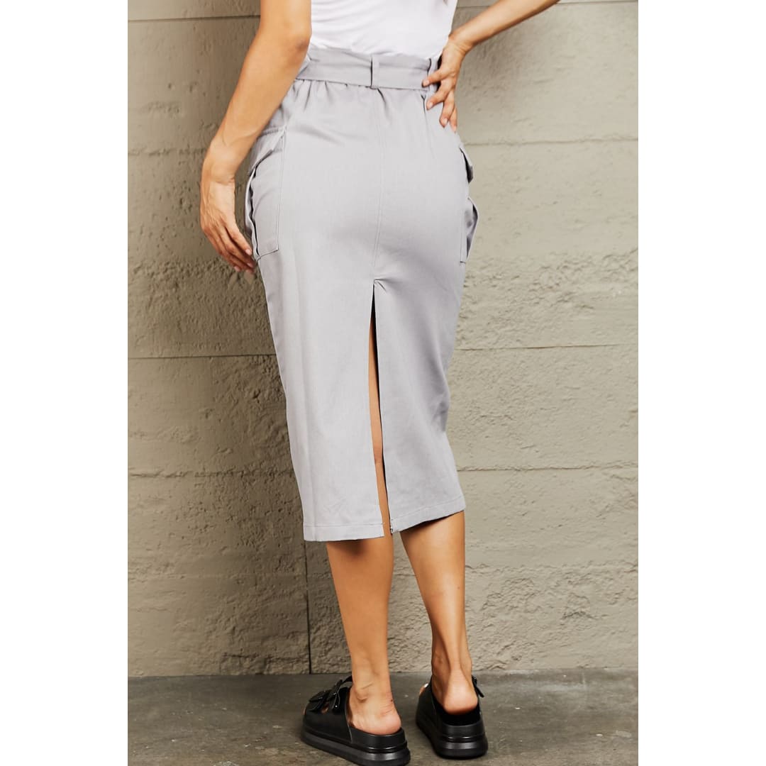 HYFVE Professional Poise Buckled Midi Skirt | The Urban Clothing Shop™