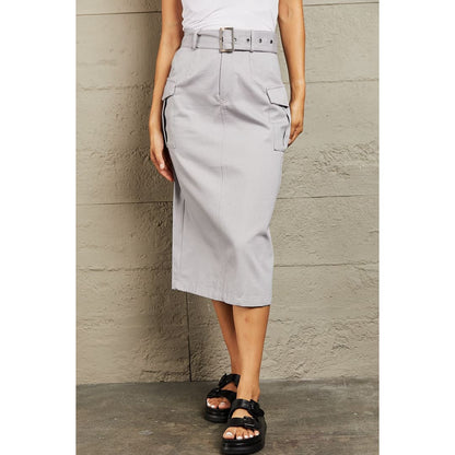 HYFVE Professional Poise Buckled Midi Skirt | The Urban Clothing Shop™