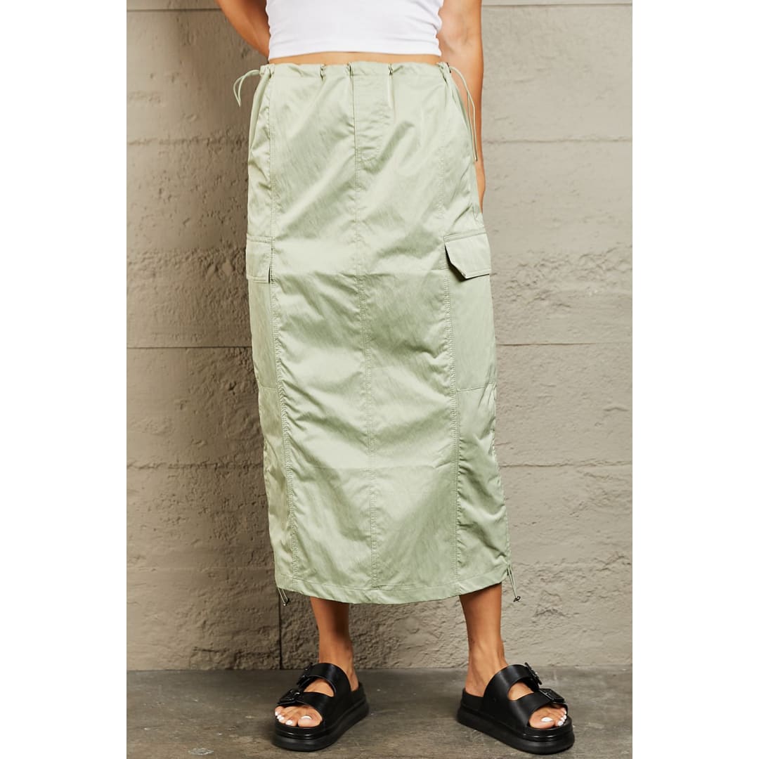 HYFVE Just In Time High Waisted Cargo Midi Skirt | The Urban Clothing Shop™