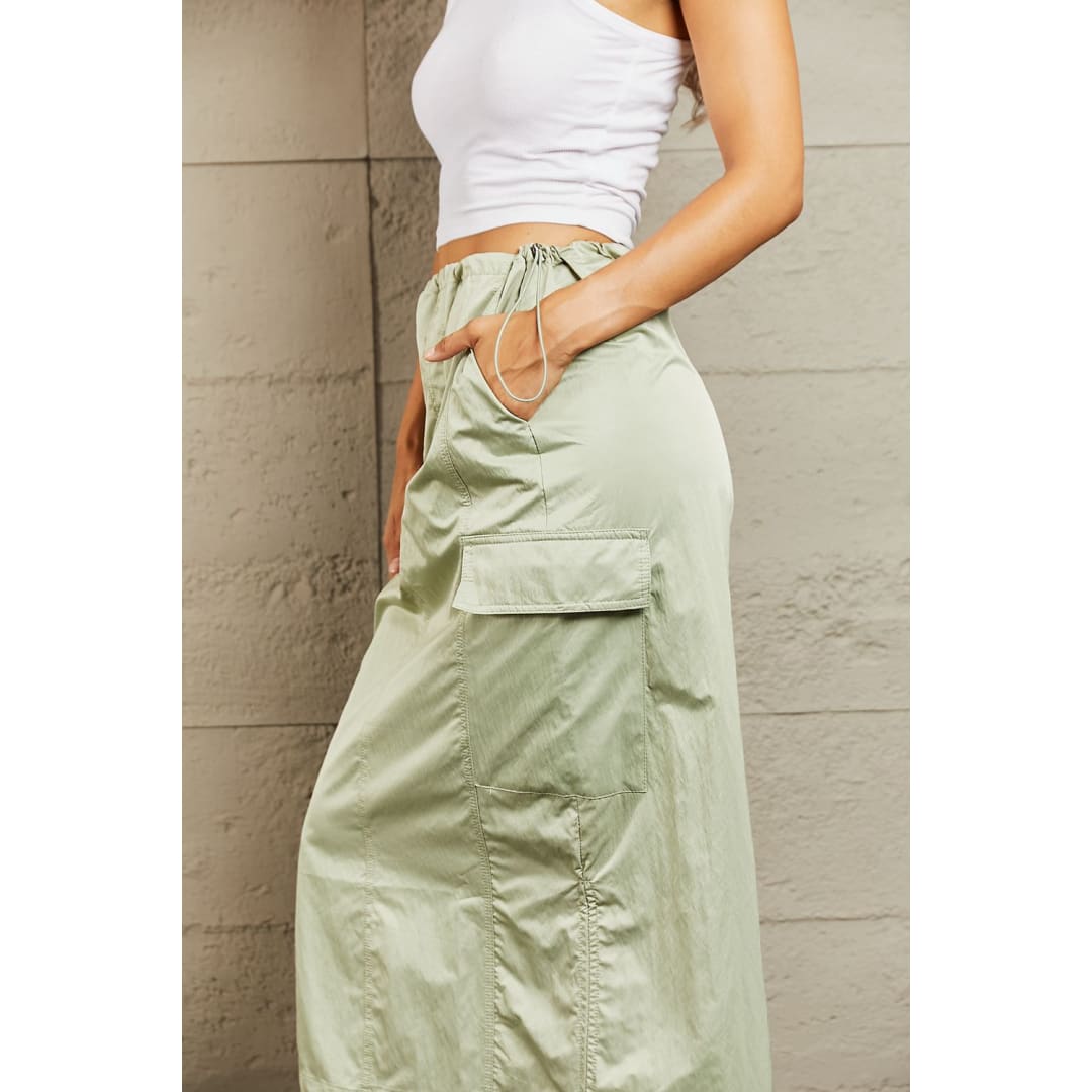 HYFVE Just In Time High Waisted Cargo Midi Skirt | The Urban Clothing Shop™