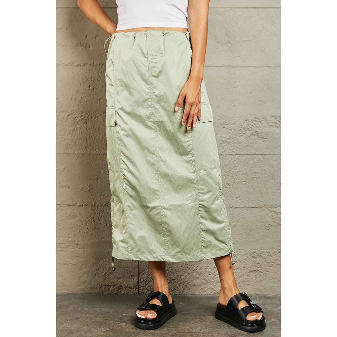 HYFVE Just In Time High Waisted Cargo Midi Skirt | The Urban Clothing Shop™