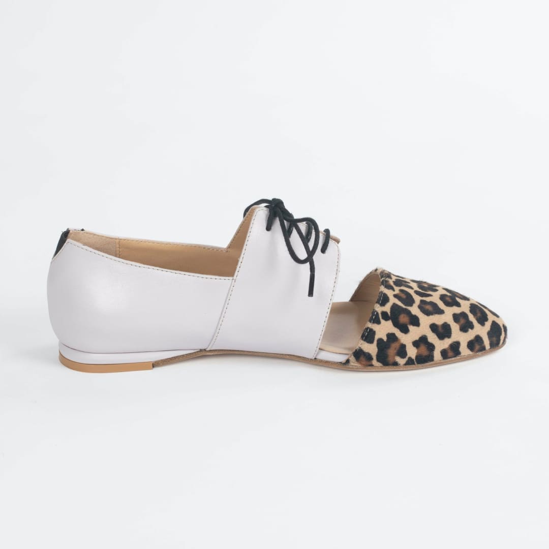 Indigenous Genuine Leather Calf Hair Oxford Flat Shoes by Lordess | Lordess