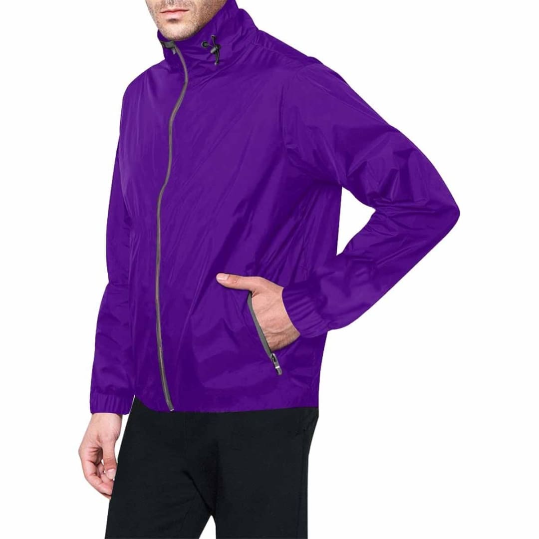 Indigo Purple Hooded Windbreaker Jacket - Men / Women | IAA | inQue.Style